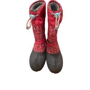 Girls LL BEAN PINK BABY BLUE Floral Polka Dots INSULATE WATERPROOF SNOW BOOTS 3